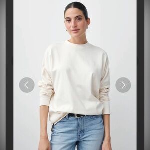 AYR Early Mornings Tee in Oyster — Cream Long Sleeve Shirt M